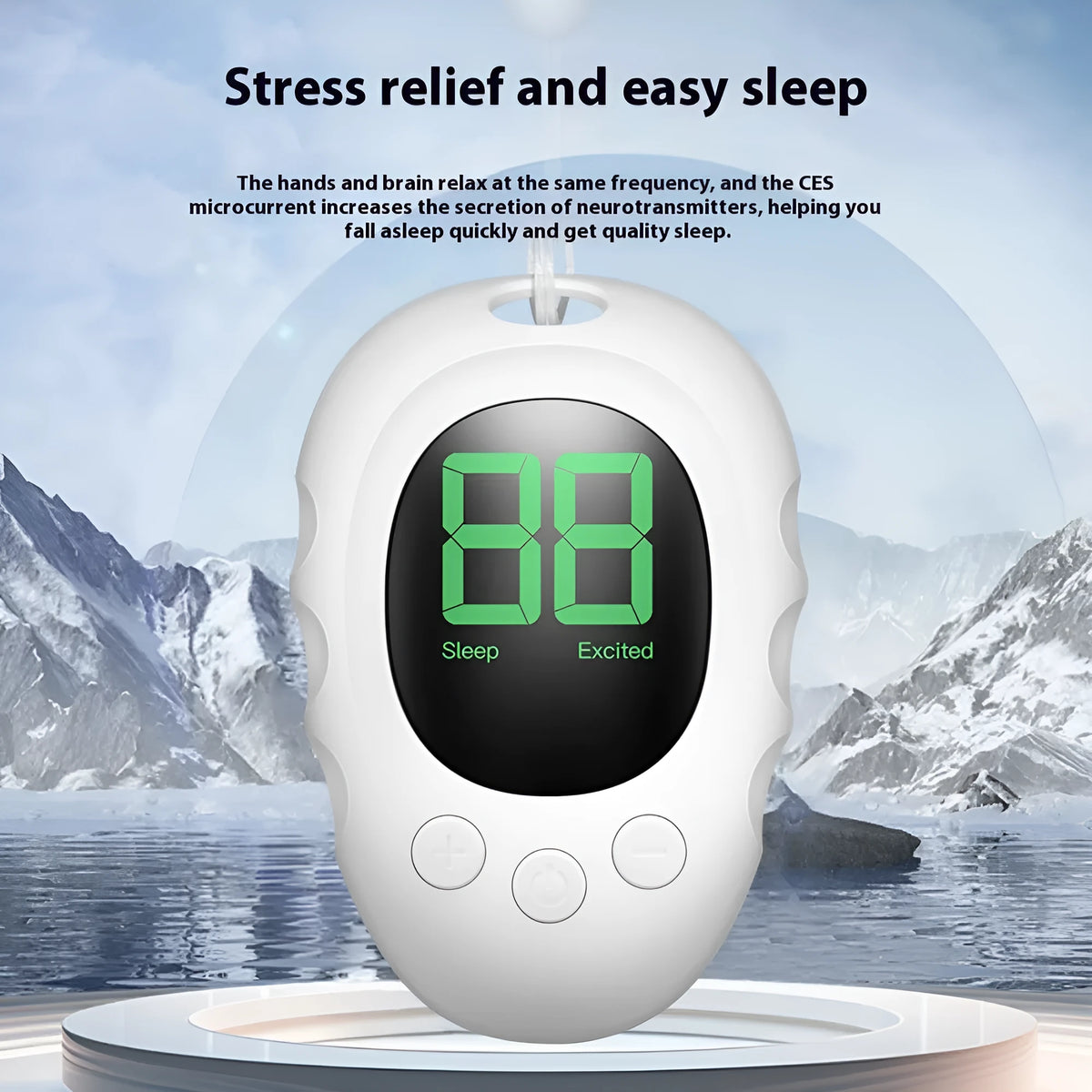 Silicone sleep monitor hand grip device in white colour with charging cable