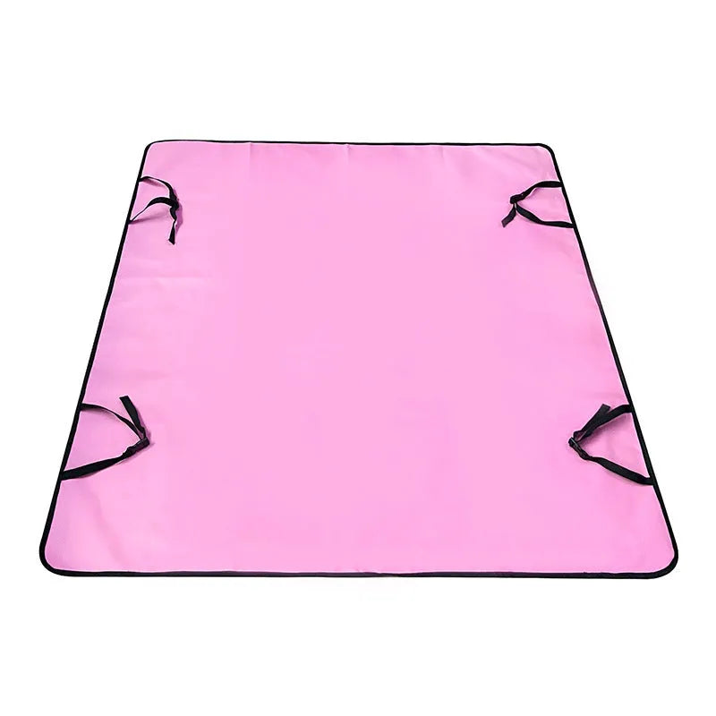 Car rear seat pet mat with water resistant isolation padding in dog bone print design