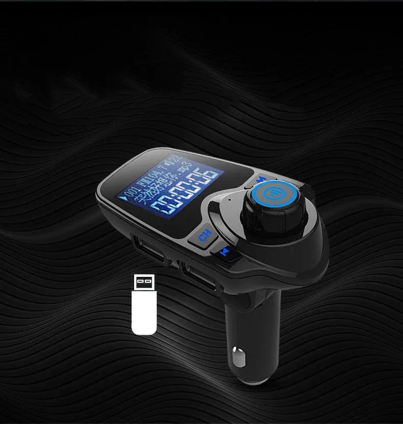 G7 black car Bluetooth FM transmitter hands-free kit with USB port and TF card slot