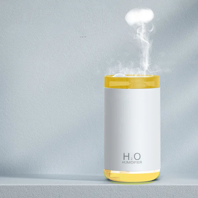 Jellyfish-style USB humidifier with warm night light in white, pink, or blue colour