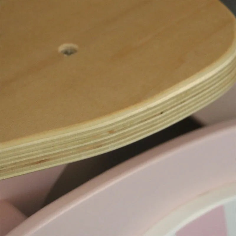 Pink wooden toddler balance scooter for boys and girls aged 1-6 years