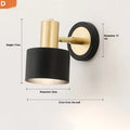 Nordic style iron wall lamp with adjustable arm in bedside setting