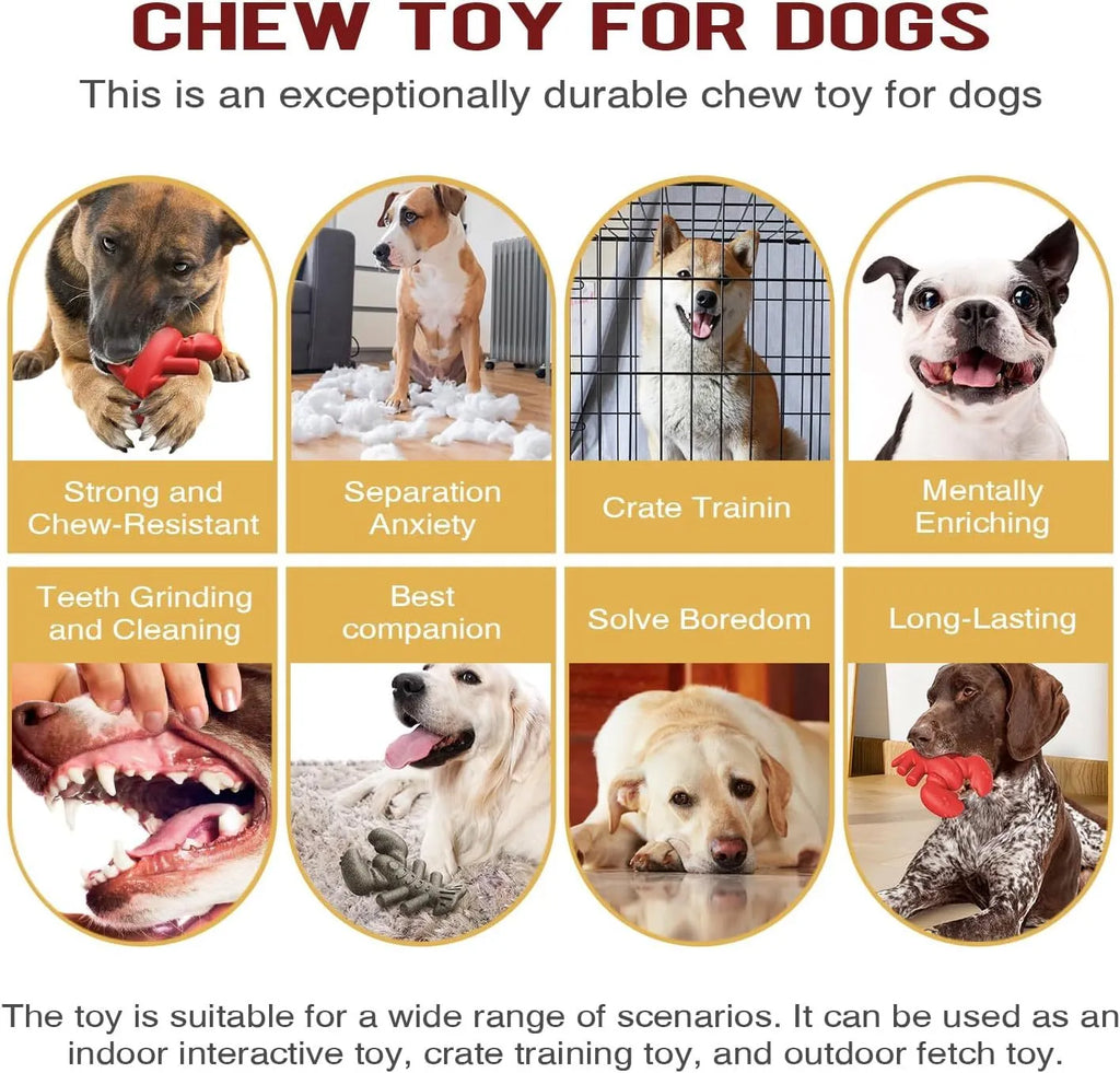 Red nylon chew bone dog toy for large breed aggressive chewers