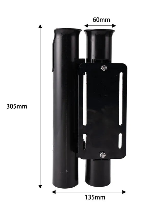 Motorcycle fishing rod rack clamp with carbon construction and double-layer plastic frame