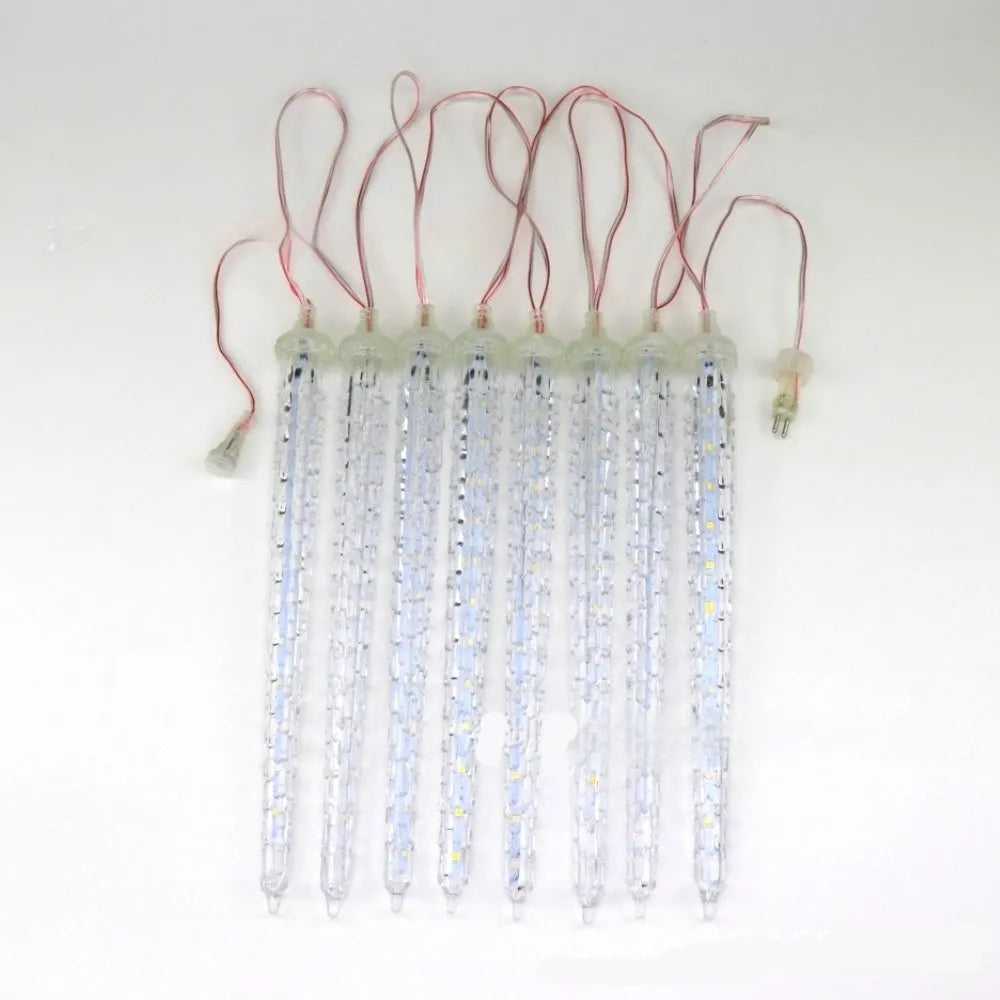 Ice cone shaped meteor shower solar festoon lamp for outdoor garden decoration