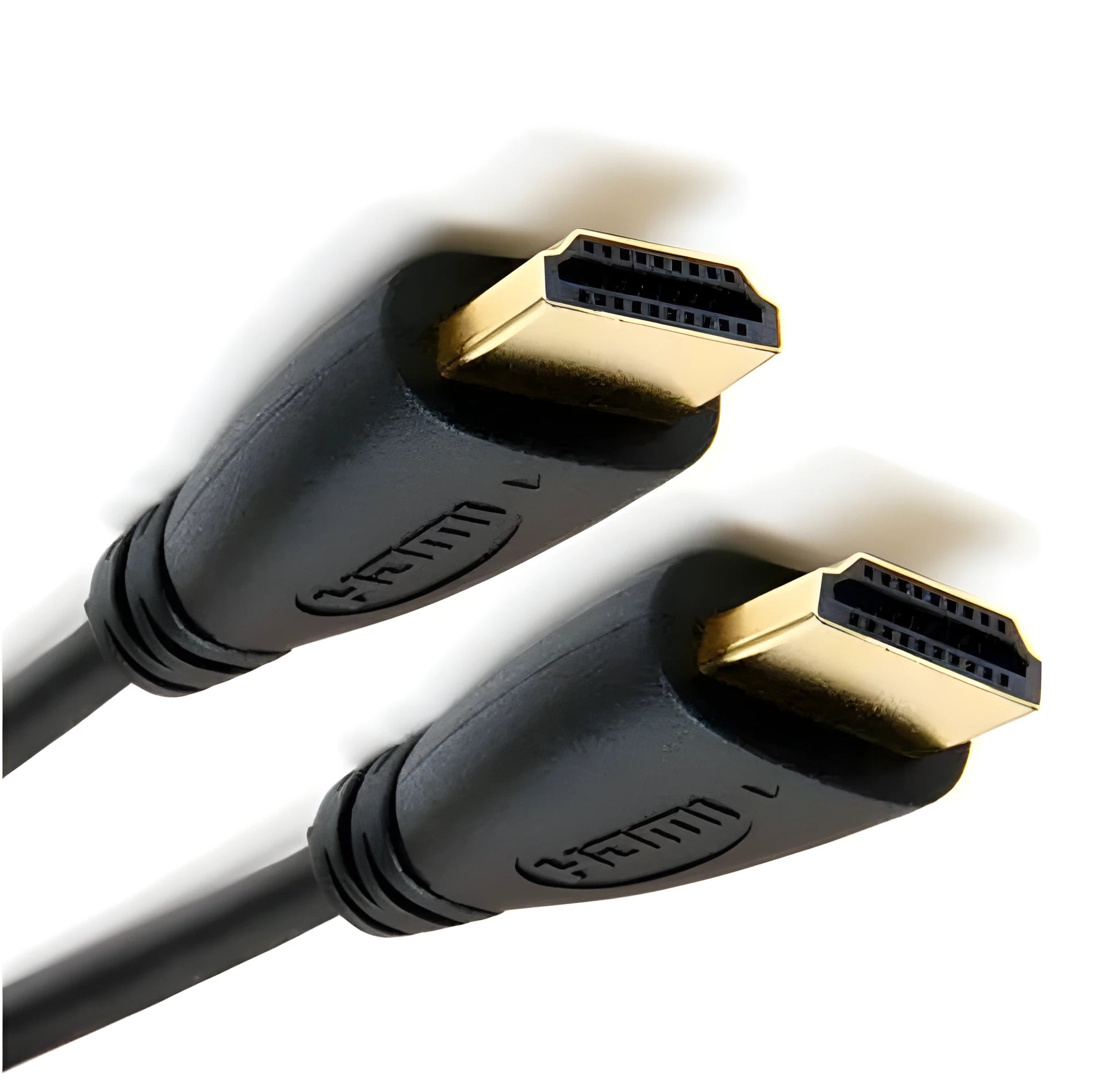 Gold-plated male-to-male HDMI cable shown in multiple available lengths.
