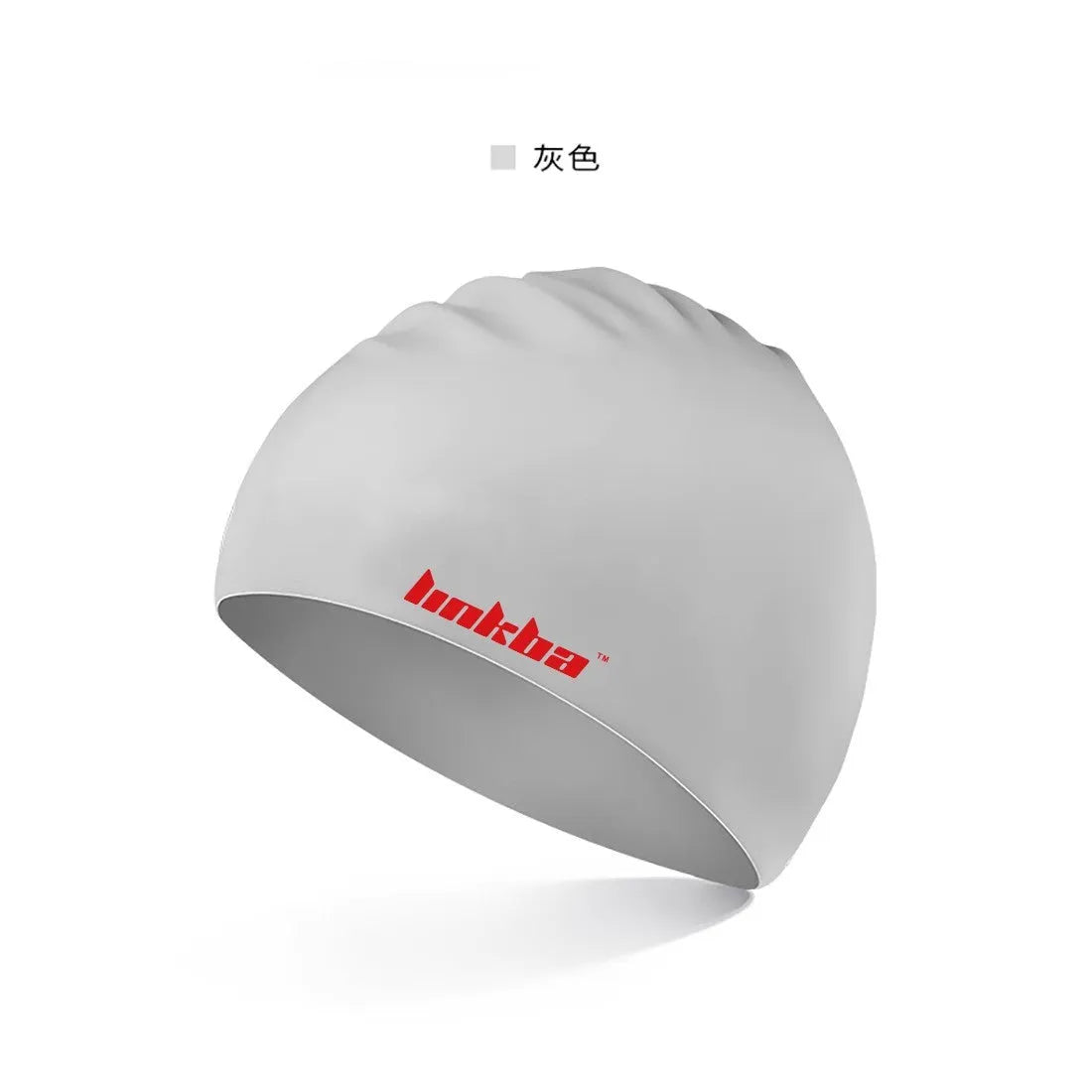 Silicone swimming cap with letter print design in multiple colour options