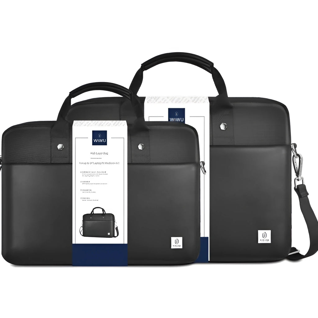 Black multi-pocket Oxford cloth laptop backpack showing organisers and lock, sized for 14-inch or 15.6-inch laptops.