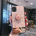 Luxury diamond and gold ring stand for iPhone charging in rose gold or white colour