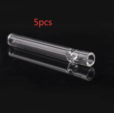 Transparent and pink colour mixing straight glass telescopic smoke pipe suction nozzle.