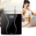 Black electronic bathroom scale with digital display for weight measurement up to 180kg