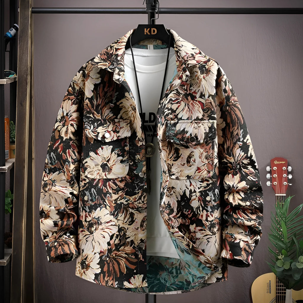 Casual lapel shirt coat in long sleeve design with straight hem, available in multiple colours