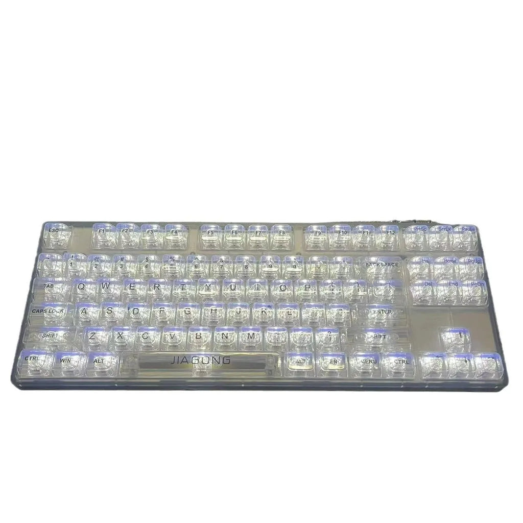 132 transparent plastic key caps for mechanical keyboard customisation with RGB lighting