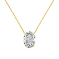 Women's 925 sterling silver necklace with geometric oval ice flower pendant in gold or platinum plating