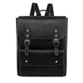 Korean style retro simple backpack in soft PU leather, shown in one of four colour options.