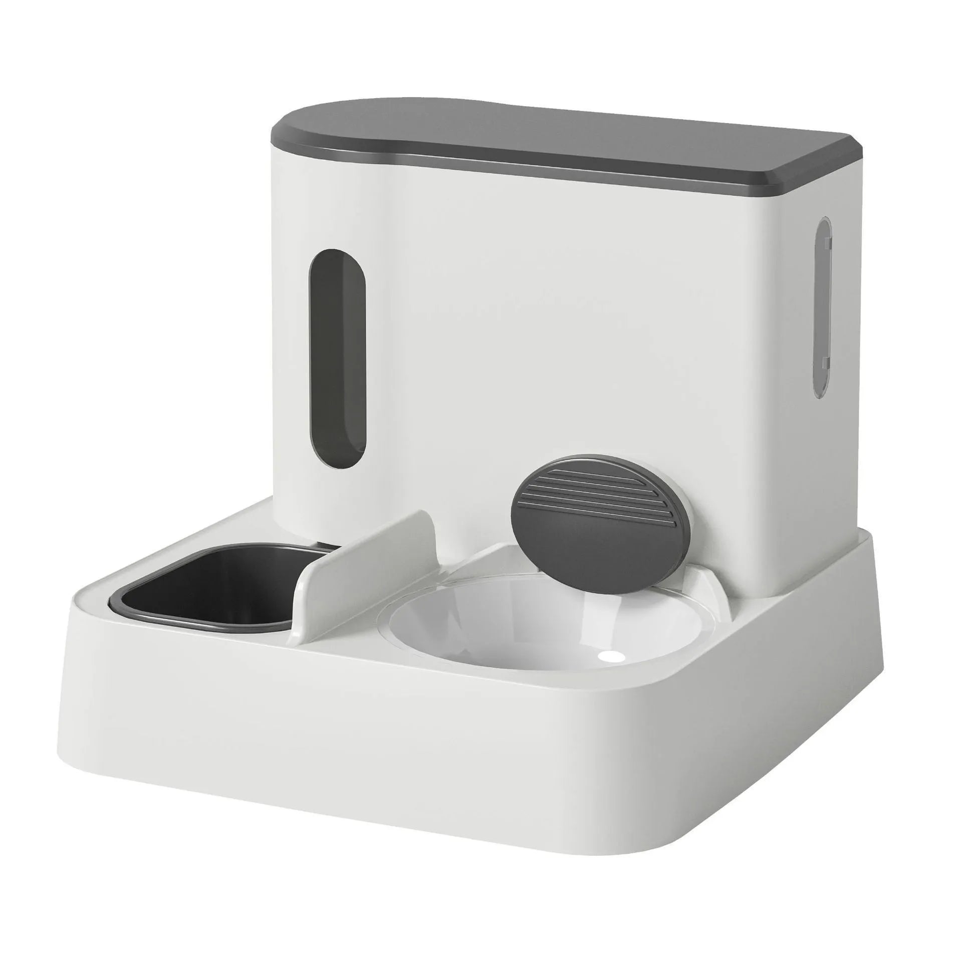 Automatic cat feeder water dispenser with integrated double bowl in choice of colours