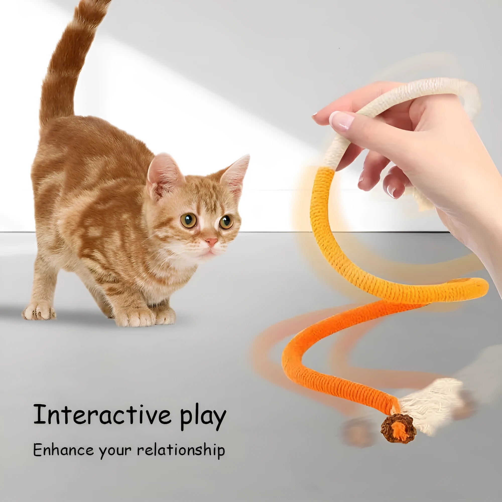 70cm long cat bite rope toy with cotton string in purple, orange, or red and green colour options