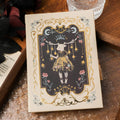 Gothic Thalo style A5 notebook with retro art designs showing three cover colour options