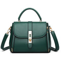 Soft black PU leather women's messenger shoulder bag with a single strap.