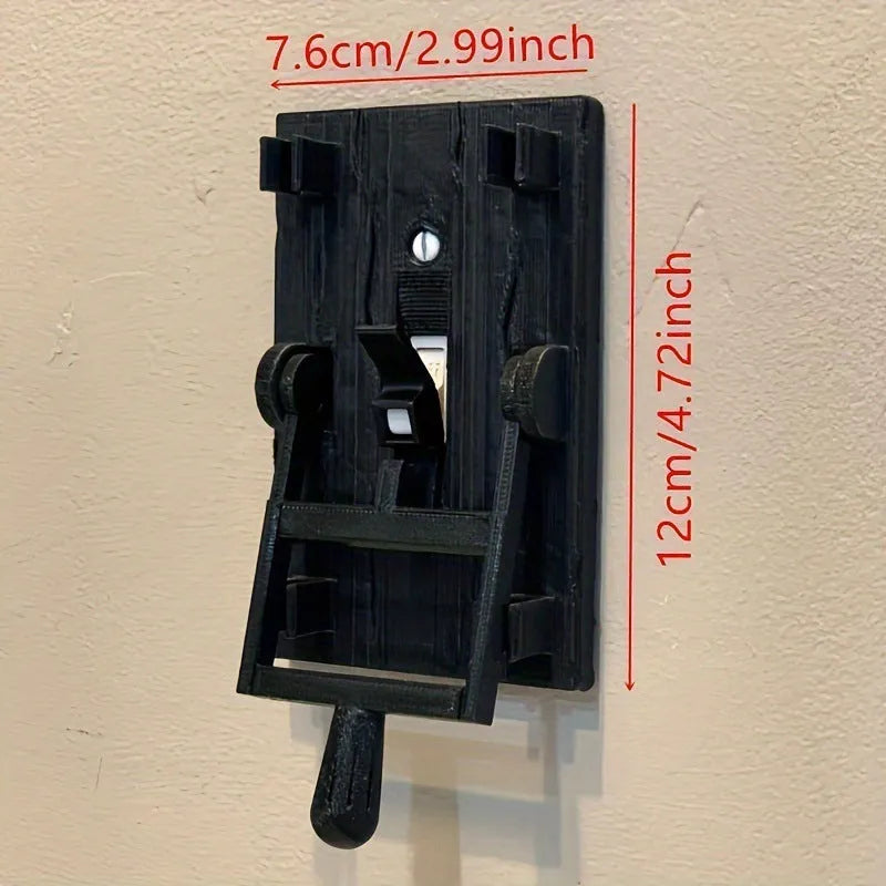 Single-pole mechanical wall switch with decorative PLA plate for exposed surface mounting
