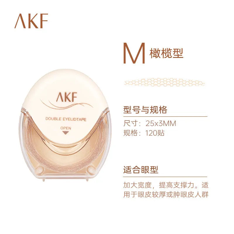 Pack of invisible lace double eyelid stickers showing Crescent and Olive shape options.