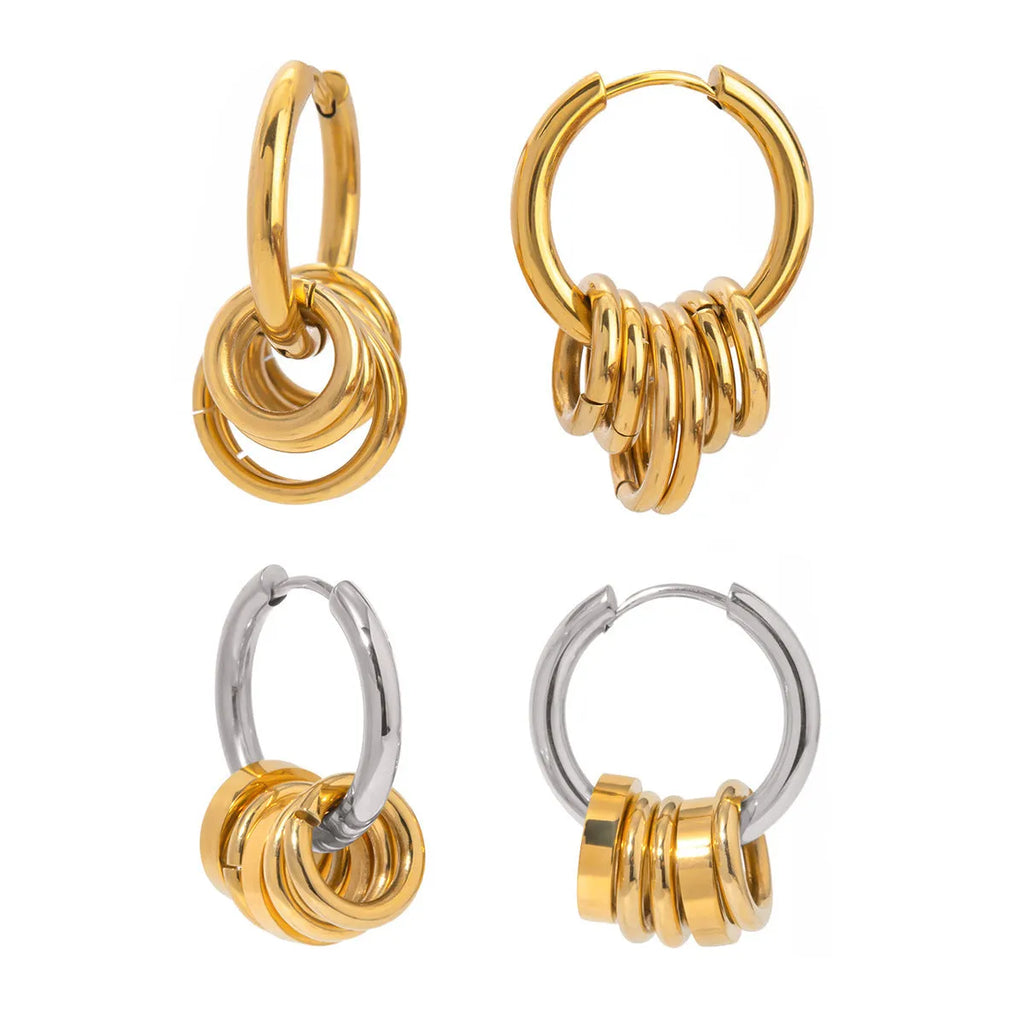 Stainless steel electroplated earrings with ins style design
