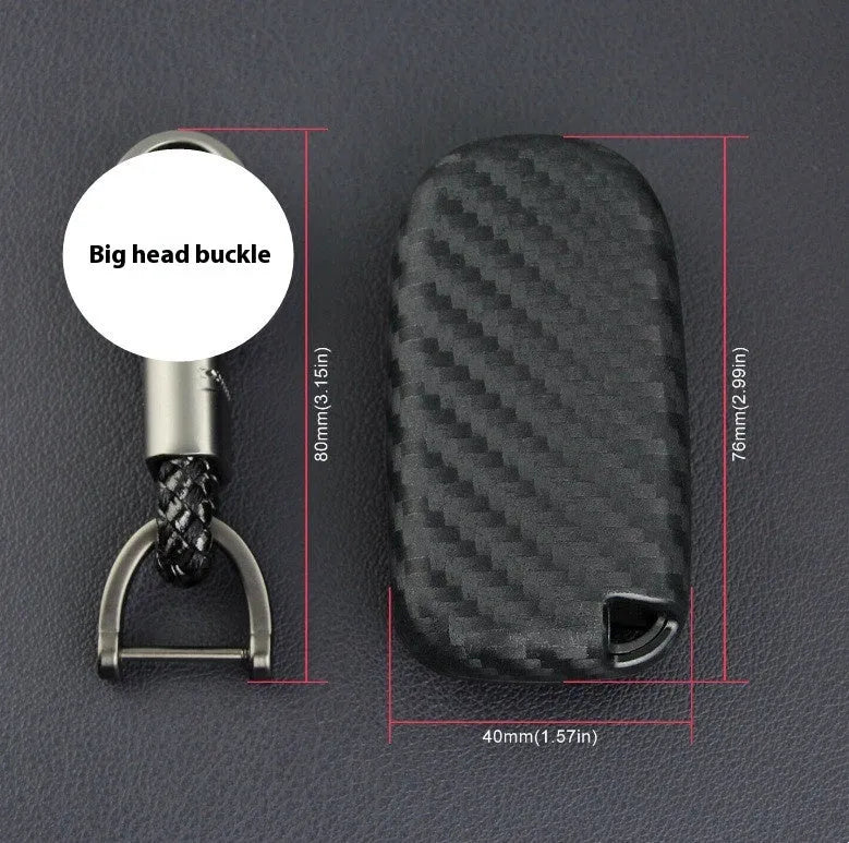 Carbon fibre silicone remote key protection case for Dodge Chrysler Fiat vehicles