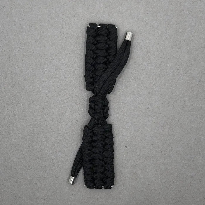 Braided paracord watch strap for Apple Watch and Samsung Huawei smartwatches in black colour