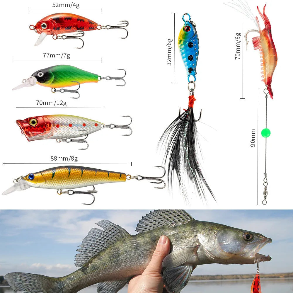 Metal Christmas Mino Bog themed 24-piece blind box fishing set in 01 style colour.
