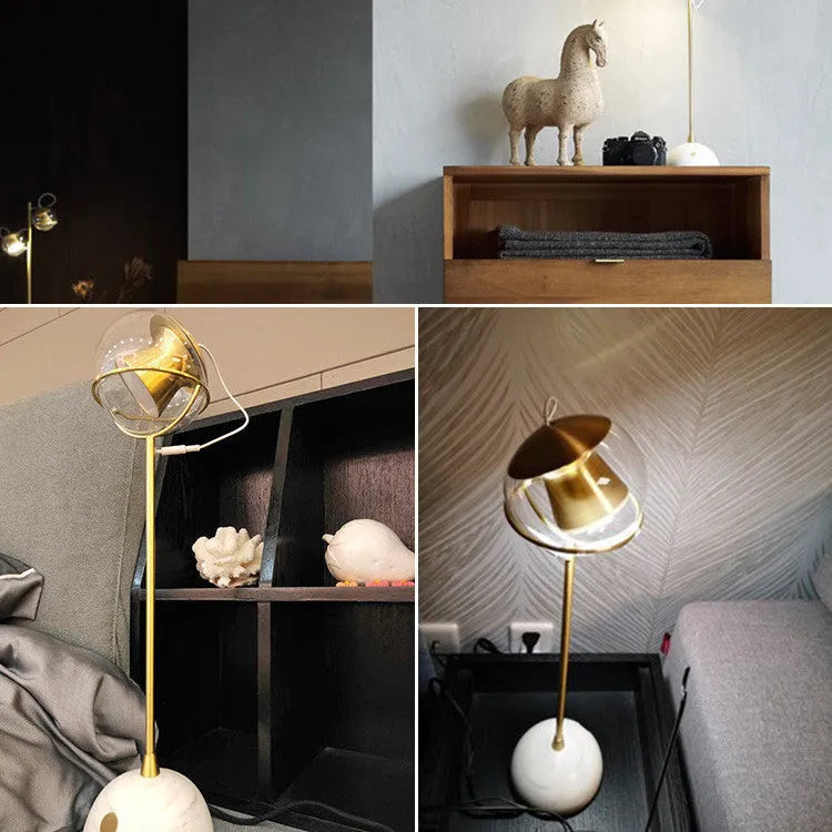 Glass dimmable desk lamp with touch switch control on base