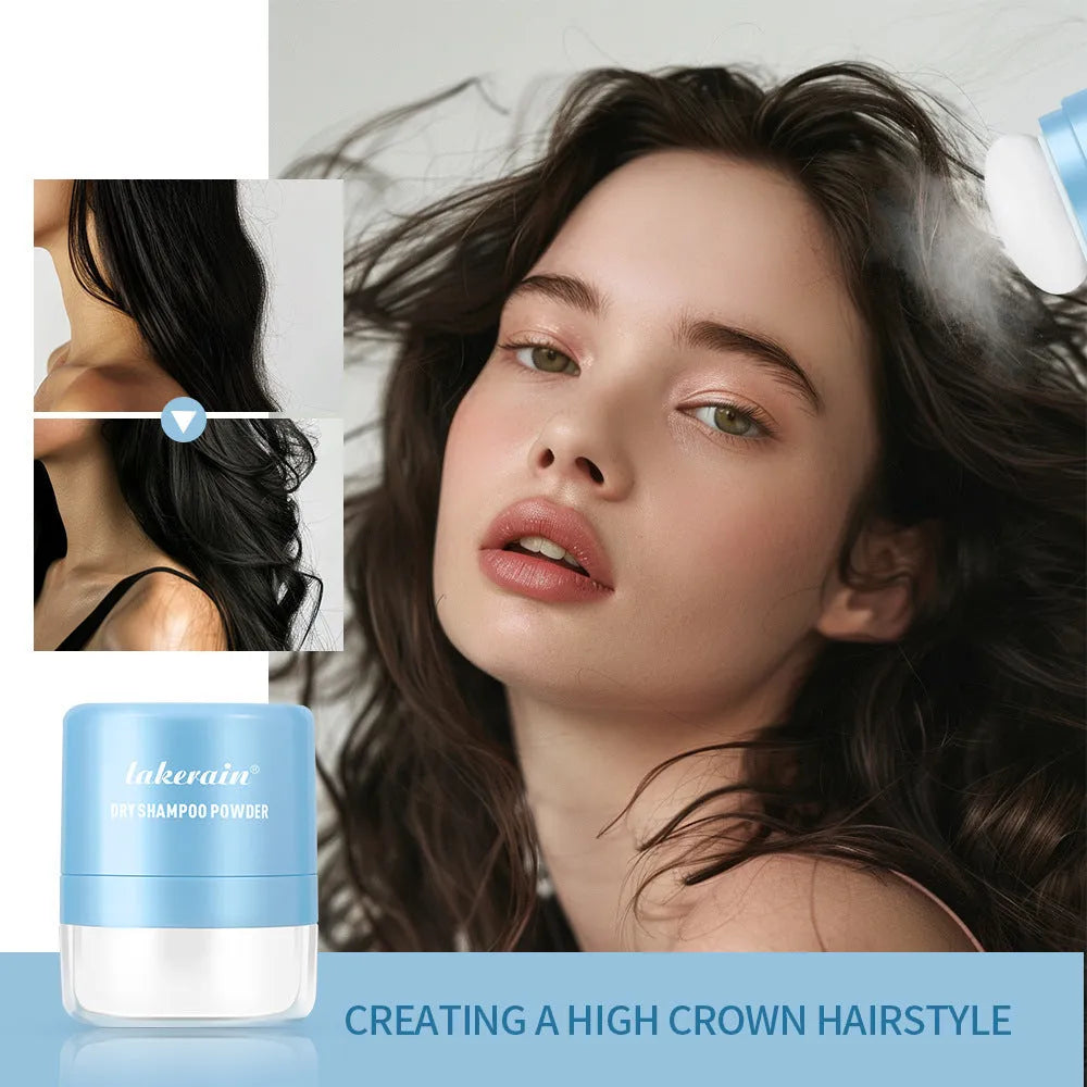 Hair dry cleaning powder sachet with disposable sponge applicator for oily bangs