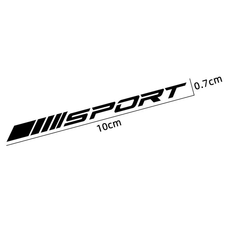 PET car rim stickers 10cm by 0.7cm hollow sports design black red white