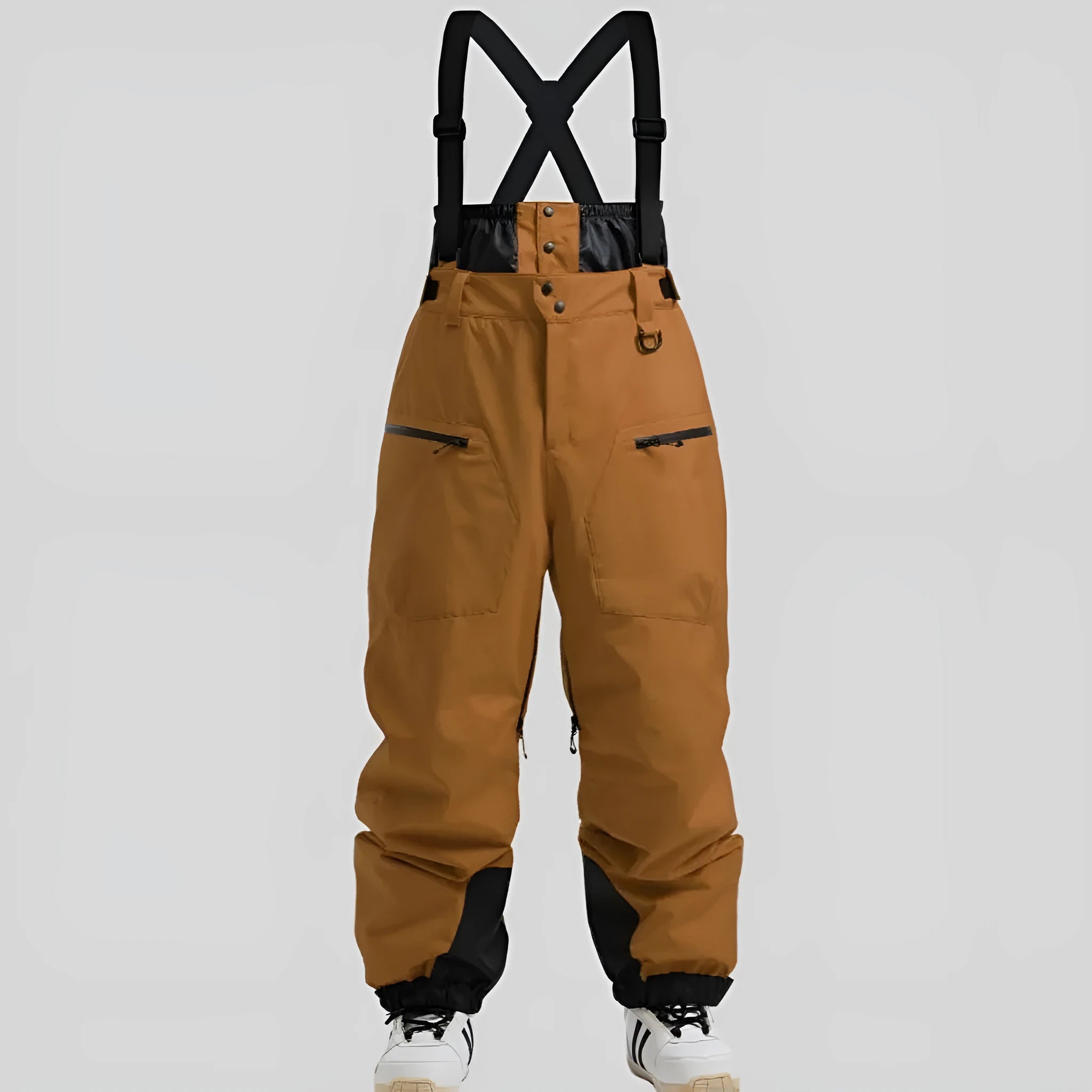 Men's ski pants with thickened waterproof straps and flame-retardant linen fabric in multiple colours
