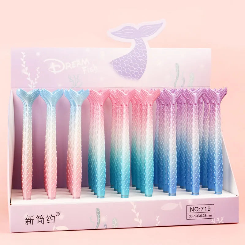 Creative cartoon mermaid design ballpoint pen with a 0.38mm fine needle tip.