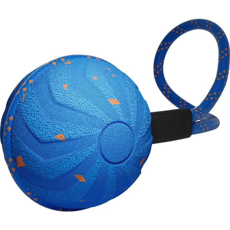 82mm blue electric smart TPU dog chew ball with touch activation and replacement shell
