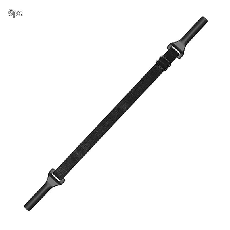 Black adjustable glasses cord with silicone earpiece ends for securing eyewear