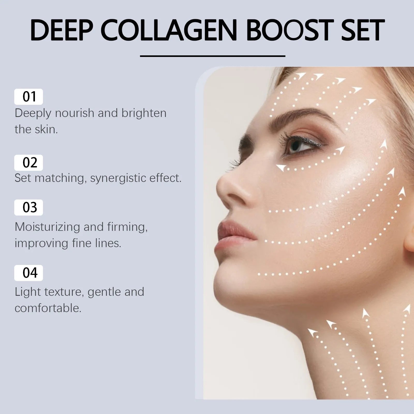 Collagen moisturising suit with facial mask and 30ml essence bottle for skincare