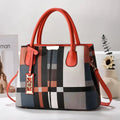 Soft large capacity PU leather shoulder bag in a horizontal square shape with a leather strap.