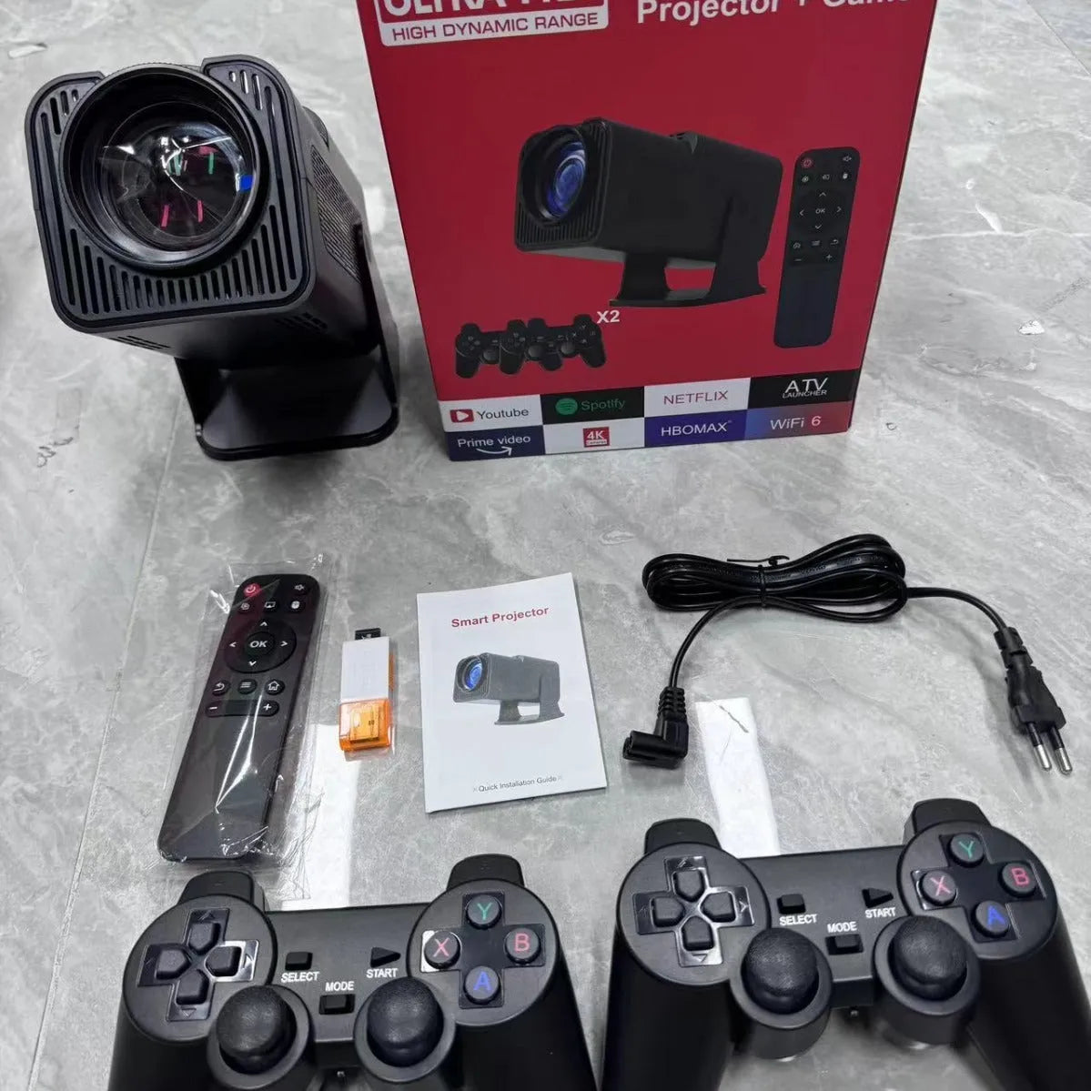 720p HD wireless home projector for gaming and entertainment projection