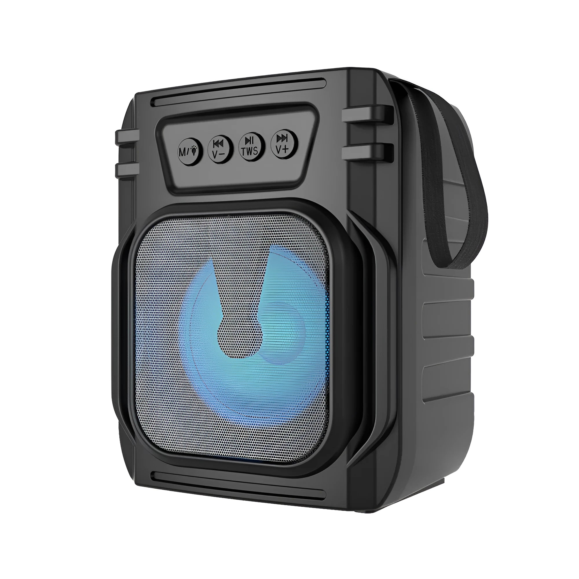 Portable Bluetooth speaker in colour 3107 with USB charging cable, dimensions 110x87x137mm