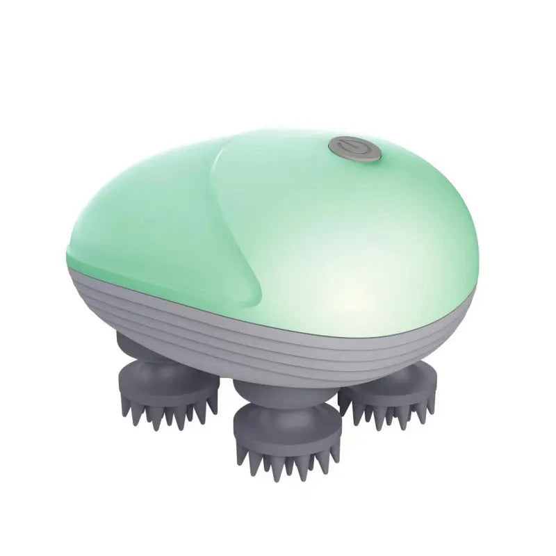 Blue electric pet massager with four rotating heads for cat and dog muscle relief
