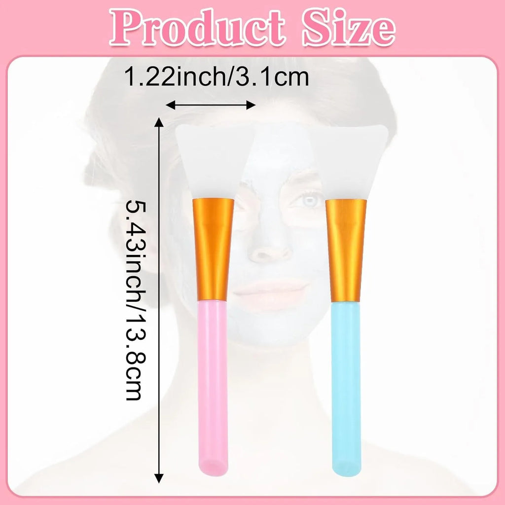 Silicone spatula applicator for face and body masks in six colour choices