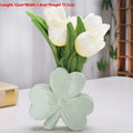 Clover-shaped white porcelain ceramic vase in European style for desktop floral decoration