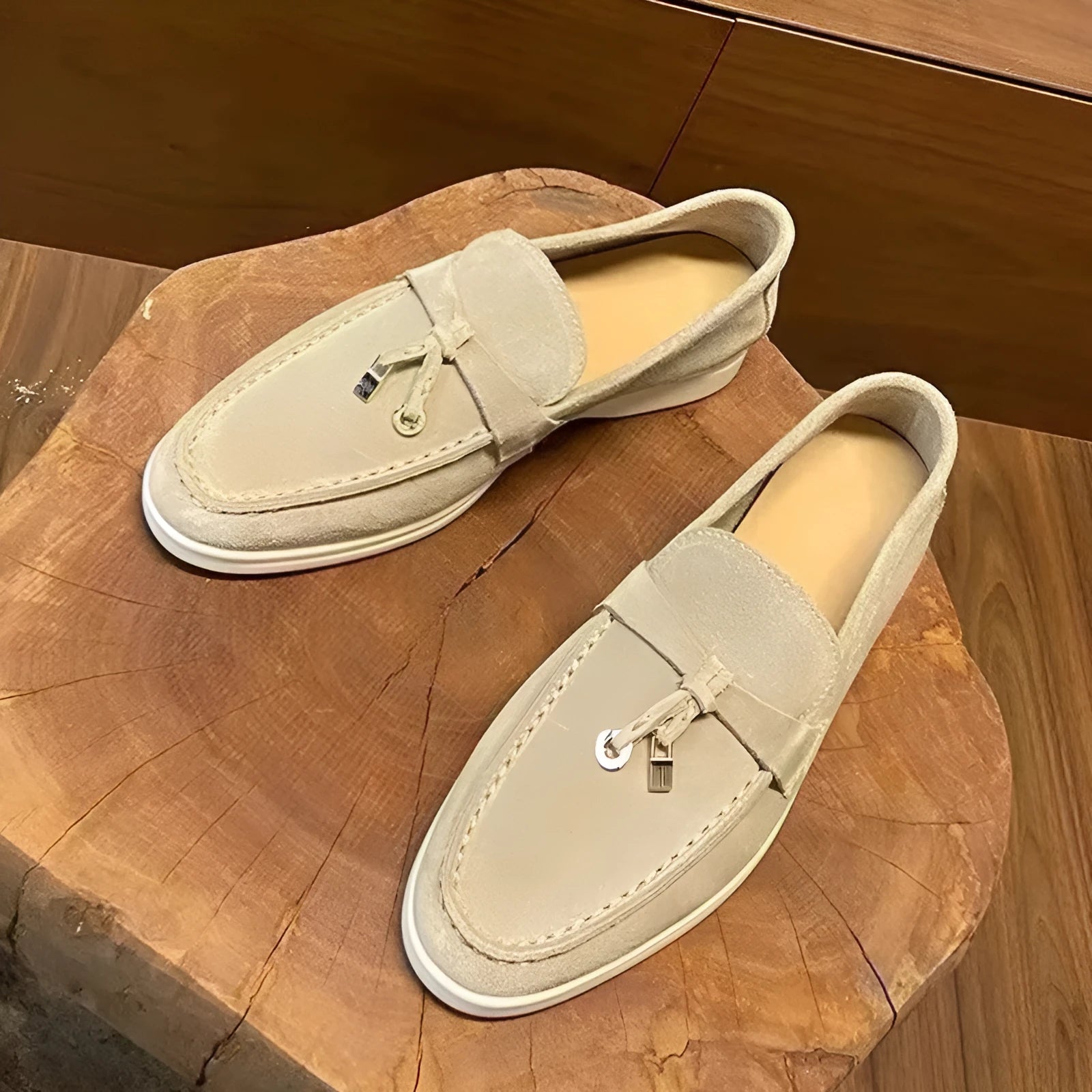 Unisex slip-on casual loafers with rubber soles in various colours on a white background.