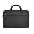 Black multi-pocket Oxford cloth laptop backpack showing organisers and lock, sized for 14-inch or 15.6-inch laptops.
