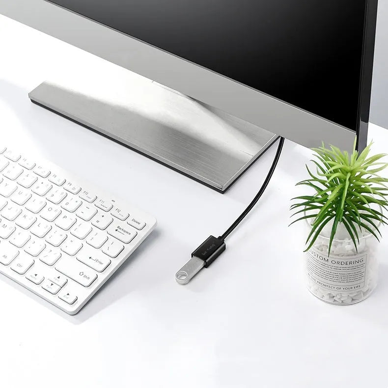 USB 3.0 and USB 2.0 male-to-female extension cable with black PVC sheathing showing connector details