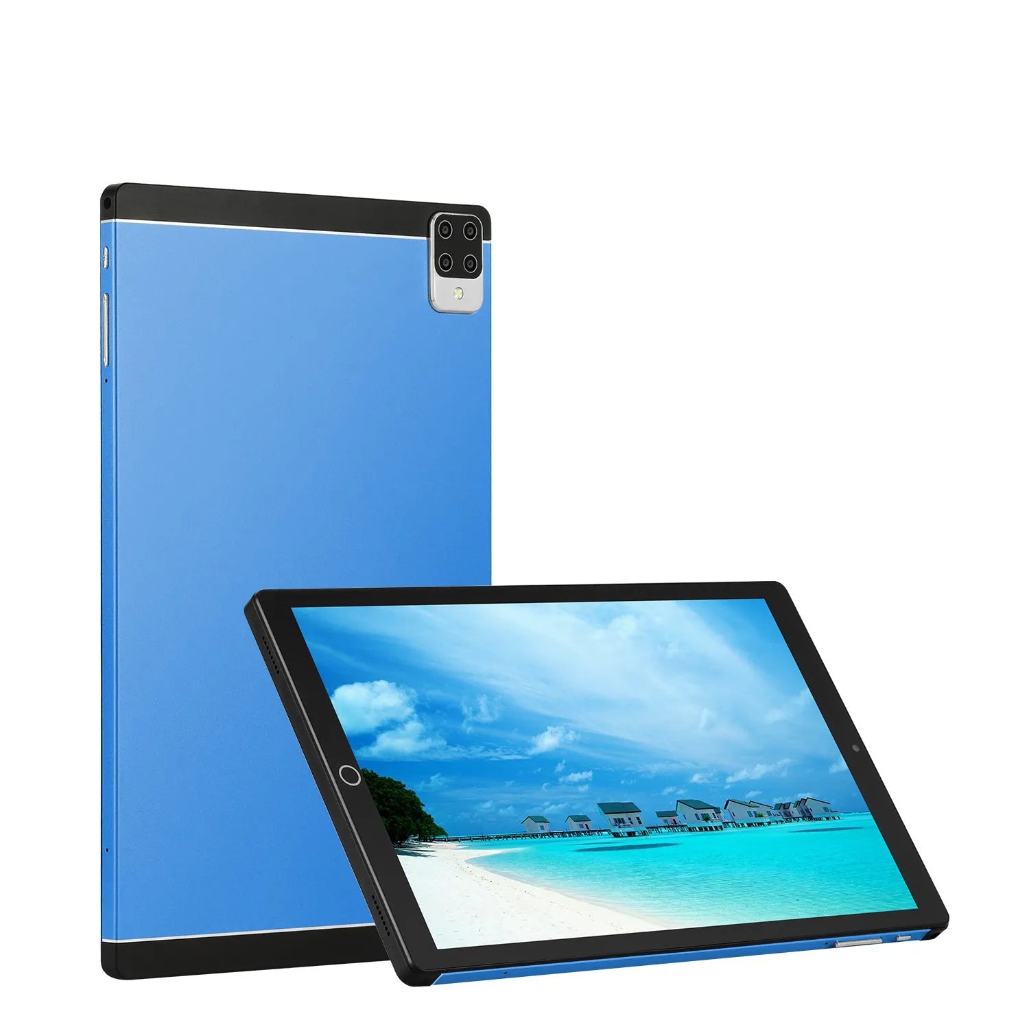 Android 15 tablet with 11.6-inch screen in green, blue, black, or orange colours, showing dual SIM and GPS features.