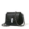Women's soft PU shoulder bag with chain strap in black, white or green colour