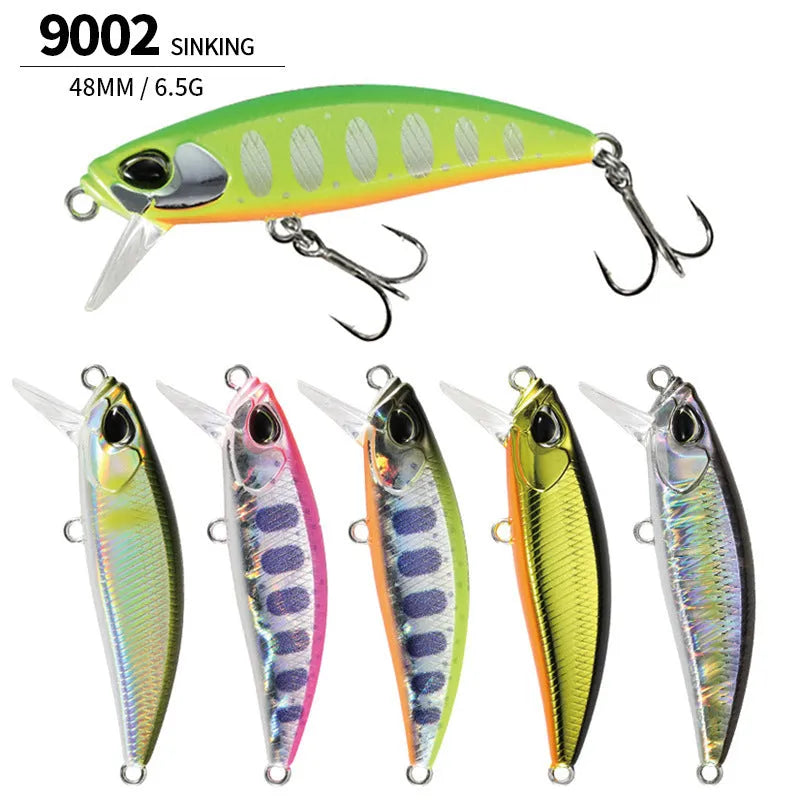 Japanese submerged mino hard plastic fishing lure, 48mm long, for mandarin fish and snakehead.