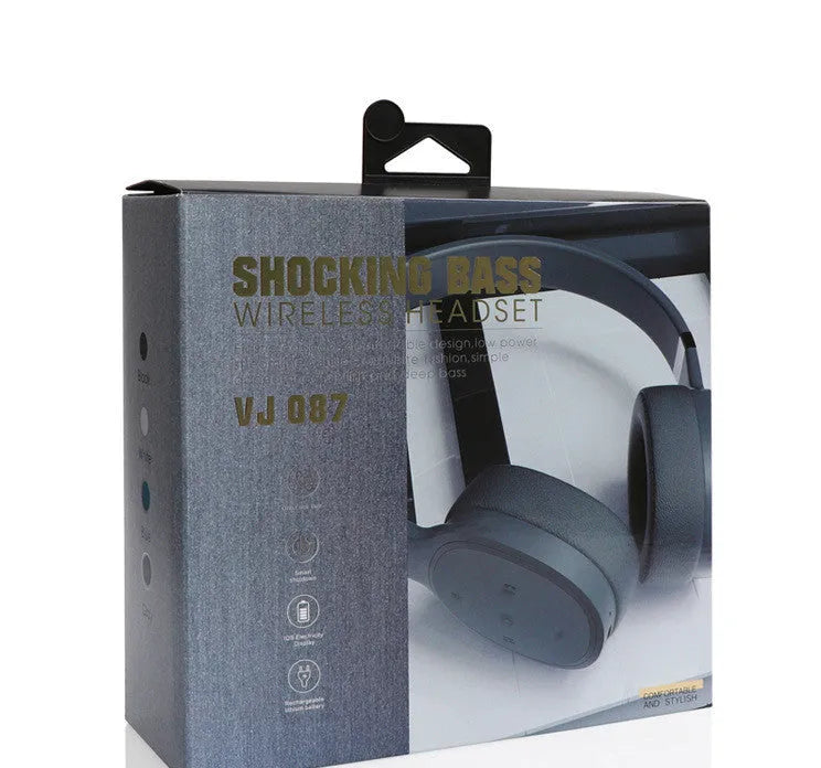 Wireless Bluetooth headset with 40mm speakers in black, blue, grey, or white colour options